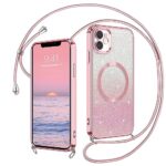 GaoBao Coque pour iPhone 11 avec Cordon, Compatible avec MagSafe, Glitter Coque de Protection Caméra magnétique Antichoc en Fine TPU Souple Housse pour iPhone 11 6.1