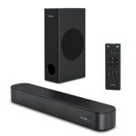 Heymell 2.1CH Barre De Son TV 160W avec Caisson De Basses, Basses Claires Et Puissantes, Pas De Bruit De Fond, Son Très Clair,Bar De Son TV Surround DSP 3D, Barre De Son TV HDMI Arc Optique