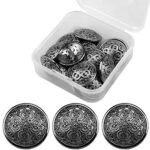 Hyakoz 15 Pièces Métal Boutons 20MM Retro Boutons Mercerie Metal Gros Bouton Mercerie pour les Hommes Femmes Blazer, Chemise et Veste, Manteau, Uniforme