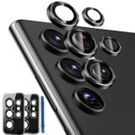 IMBZBK [5+5 Pièces] Protection Camera Objectif pour Samsung Galaxy S23 Ultra 5G Verre trempé et Cadre en Aluminium Protection 9H Accessoire Appareil Photo Arriere Protecteur ecran S23 Ultra, Noir