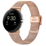 Issinlky Bracelet en métal compatible avec Google Pixel Watch, Bracelet en métal en acier inoxydable pour Google Pixel Watch 2022 Hommes Femmes