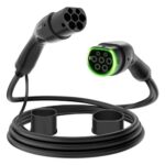 J&D Voiture Electrique Câble Type 2, EV Câble de Recharge de Type 2 à Type 2 | 7,2kW | 32A | Monophasé | 5Mètre pour Véhicule Électrique pour Model 3/X/Y/S Zoe, ID.3, ID.4, E-Tron, e-208, Kona EV, etc