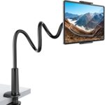Jumkeet Support Tablette avec Col de Cygne, Support Tablette pour Lit Réglable Stable, Support pour iPad iPhone Telephone Series/Nintendo Switch/Samsung/Kindle et Plus, 60cm de Longueur Totale