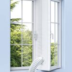 KGOGO Kit Calfeutrage Climatiseur, Kit Fenetre Climatiseur Mobile, Anti-Moustiques, étanche, Arrêt d'air Chaud, Adapté aux Fenêtres à Battants, Calfeutrage Fenetre Climatiseur, 400cm, Blanc