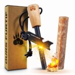Kit Firesteel - Pierre à Feu de Survie - Barre Magnésium Tendre de qualité XL 10mm - 15 000 utilisations - Accessoire Camping, Survivalisme, Bushcraft, Randonnée - Allume Feu Naturel Inclus