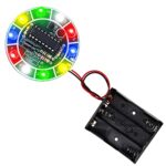 Kit de Projet de Soudure DIY Électroniques Kit de Pratique de Carte de Circuit Imprimé LED Colorée Roue Tournante avec Musique pour Adultes Enfants Débutants Amis