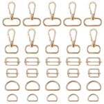 Kitnelw 30 Pièces Mousqueton Sac a Main, Accessoires de Sac Couture Anneaux en D Mousqueton Rotatif Sac Échelle Boucle 25mm 32mm pour Sacs, Artisanat, Colliers de Chien, Porte-clés
