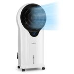 Klarstein Climatiseur Mobile 3 en 1, Climatiseur Portable avec Humidificateur, Ventilateur, Climatiseur Mobile Sans Évacuation, 2 Pack Glacons, Minuterie, 3 Modes, 90W, Puissant Débit d'Air 1600m³/h