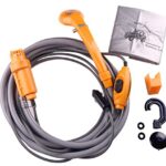LIEBMAYA Kit de Seau se Pliant de Douche extérieure portative, Douche de Camping 12V Douchette Extérieur Alimentée par Allume-Cigare pour Camping Randonnée Voyage Voiture Camping-Car
