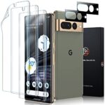 LK 3+2 Protection Ecran Compatible avec Google Pixel 7 Pro Anti-Rayures et Sans Bulles,3pcs Vitre Protection en TPU Flexible et 2pcs Caméra Arrière Protecteur en Verre Trempé (Ultra-HD)