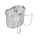 Latinaric Gourde en Acier Inoxydable, 1 l, avec 0,6 l, Couvercle, Nylon, Vert