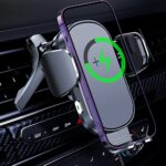 Lekente 15W Qi Chargeur Induction Voiture avec Porte Crochet De Sortie d'air, Support Téléphone Voiture Chargeur sans Fil Rapide pour iPhone Samsung Huawei LG - Tous Les appareils Qi