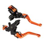 Levier d'embrayage, Maître-cylindre, Accessoires de Moto Pratiques Universels en Aluminium Durable Pièces de Réparation de Moto Pièces de Rechange de Moto pour Motos (Orange)