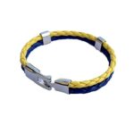 LiuJunhBracelet tressé bleu et jaune avec drapeau de l'Ukraine fait à la main - Bijoux ukrainiens pour femmes et hommes