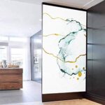 Lumanduo Film d'intimité pour fenêtre texture marbre décoratif vitrail revêtement de porte autocollants traitements de fenêtre revêtements de fenêtre autocollant en verre 88 x 120 cm