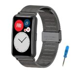 MIJOBS Bracelet de Remplacement Compatible avec Huawei Watch Fit Bracelet en Métal Applicable au Huawei Watch Fit Bracelets en Acier Inoxydable pour Huawei Watch Fit Accessoires de Montre