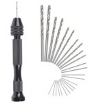 MIni perceuse à main Twist Drill Bits +25 micro forets hélicoïdaux sans fil en Aluminium Pin Vise Outils Rotatifs forets hélicoïdaux adjustable Pyrogravure Maison plastique trou cuivre