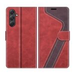 MOBESV Coque pour Samsung Galaxy A54 5G, Housse en Cuir Samsung Galaxy A54 5G, Étui Téléphone Samsung Galaxy A54 5G Magnétique Etui Housse pour Samsung Galaxy A54 5G, Élégant Rouge