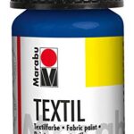 Marabu- Teinture Textile Bleu Moyen, Encre Base d'eau, pour Tissus clairs, Lavable jusqu'à 60 °C, Toucher Doux, Fixation Facile par Repassage ou Four, 10129310, 15 ML (Lot de 1)