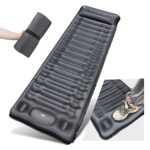 Matelas de Camping, Matelas autogonflant de 14 cm d'épaisseur pour l'extérieur avec Pompe à Pied, Matelas pneumatique imperméable et Durable pour la randonnée et Le Sac à Dos