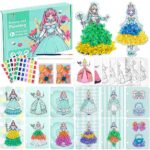 Meejoy Lot de 43 peintures à la main pour enfants - Poke Art DIY - Kit de bricolage - Peinture enfants à partir de 3 4 5 6 7 8 9 10 ans - Princesse Dress-Up - Cadeau de Noël pour enfants et filles