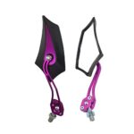 Mintice 2 Pièces Violet Universel Rétroviseur Latéral de Moto Miroir Scooter Rétroviseurs Latéraux 8mm / 10mm Boulons Filetés Bicyclette Vélo Sport
