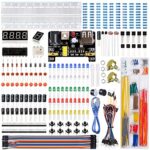 Miuzei Electronique Composant Starter Kit Compatible avec Arduino,Raspberry Pi Inclure Breadboard Potentiometre Jumper Cable LED Module d'alimentation,Tutorial