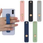 Molain Téléphone Boucle Doigt Titulaire, Support de poignée 5 pièces Grip Sangle en Silicone Pour téléphone Portable télescopique(5 Couleurs)