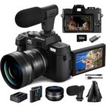 Monitech 48MP Appareil Photo numérique pour la Photographie 16x Zoom numérique 4K caméra vidéo pour la Photographie vlogging caméra pour Youtube avec Carte SD 32gb