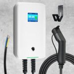 Morec 7kw wallbox Chargeur Voiture électrique Type 2 Chargeur vehicule Electrique 32A 1Phases borne de Recharge vehicule Electrique Chargeur ev avec câble 6.1m (7KW)