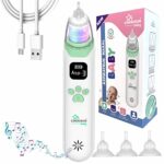 Mouche Bebe Electrique Nouveau Modèle Musique intégrée Étui de Transport 3 Embouts Réutilisables Aspirateur Nasal Bebe Aspirateur Nasal Electronique Cable USB inclus Notice en Français