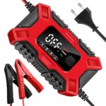 NWOUIIAY Chargeur Batterie Moto Intelligent 6A 12V Chargeurs de Batterie pour Auto avec Fonction de Maintenance Fonction Hiver et Eté et Protection Multiple pour Voiture Moto Camion etc