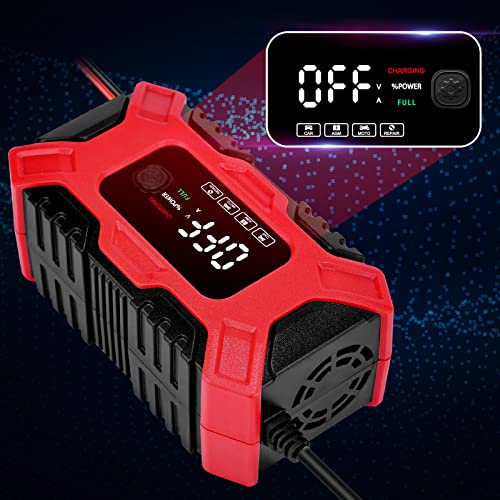 NWOUIIAY Chargeur Batterie Moto Intelligent 6A 12V Chargeurs de Batterie pour Auto avec Fonction de Maintenance Fonction Hiver et Eté et Protection Multiple pour Voiture Moto Camion etc – Image 2