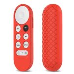Onseuk Compatible avec Google Chromecast 2020 TV Télécommande vocale Couverture protectrice en Silicone Télécommande Anti-Perte Etui Accessoires TV (Rouge)
