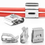 Palwin 100 Pièces Clips de Fil de Remorque, Clips de Fil de Panneau Solaire, Clips et Attache-câbles Murales, Matériel en Acier Inoxydable Gestion de Câble Support Organiseur de Fils Electriques