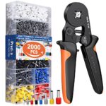 Pince à Sertir, Preciva Kit D'outils de Sertissage avec 2000 Cosses Embouts de Câble 0.25-10mm²/AWG23-7, Pince à Embout Réglable, Pince à Sertir les Embout Fil Electrique, Pince Electricien (2000pcs)