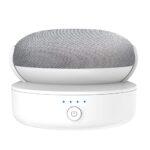 PlusAcc Base de Batterie Compatible avec Google Nest Mini - Accessoire de Support de Batterie d'extérieur Portable pour Cuisine et Jardin, Alimentation 9 Heures de Lecture (Blanc)