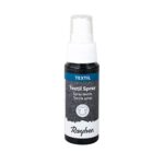 Rayher 35027576 Peinture textile en spray, noir, 1 pce., 50ml, sol. aqueuse, permanente, lavable, tissus, vêtements, anniversaire, jubilé