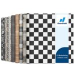Revêtement de sol en CV aspect carrelage – Revêtement de sol en PVC résistant à l'abrasion – Top Design (200 x 200 cm, Atlantic | Damier 019D)