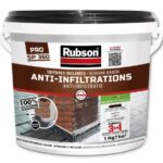 Rubson Revêtement Anti-Infiltrations Stop fuite Noir 1 kg, pour réparation & étanchéité de toitures inclinées & plates, Résine silicone imperméable anti-fuites & anti-fissures