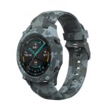 SIKAI CASE TPU Coque de protection compatible avec Huawei Watch GT 2 46 mm,étui avec bracelet de rechange sportif en silicone pour Huawei GT 2 46 mm Smartwatch accessoires(vert camouflage cover+rouge)