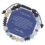 SIXDUTONMorse Code Bracelet Cadeau, Bracelet Réglable Bijoux Fait Main Cadeau pour Maman/Fille/Petite-fille/Grand-mère Famille