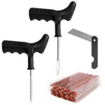 SKJJL 38 Pièces Kit de Réparation de Pneu, Kit Meche Pneu Voiture, Kit Reparation Pneu Tubeless avec 35 Meche Pneu Crevaison, Kit de Réparation de Pneu Outil de Crevaison pour Voiture, Moto, VTT,Jeep