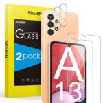 SPARIN 2+2 Pièces Verre Trempé Pour Samsung A13 4G / 5G, 2 Pièces Protecteurs d'écran et 2 Pièces Caméra Protection écran Pour Samsung Galaxy A13, 2.5D Vitre Protecteur, HD