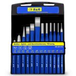 S&R Jeu de Chasse Goupilles Burins et Chasse-Clous Pointeaux: 12 Outils de poinconnage et réparation forgés et trempés