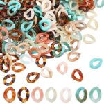 SUPERFINDINGSSUPERFINDINGS 700pcs 7 couleur Petits Anneaux de Liaison en Acrylique Connecteur à Maillon Rapide 13x10mm Anneaux de Liaison Ouverts Chaînes Acryliques Faites à la Main pour Bijoux Chaîne Artisanat