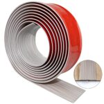 Seuil de porte adhesif profil de transition barre de seuil de porte bande de transition sol en vinyle bande de seuil en grain de bois bande de recouvrement pour planchers stratifié (Gris, 200×7,5cm)