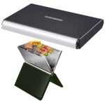 Steinborg Barbecue pliable pour ordinateur portable - Montage rapide - Cadre résistant à la chaleur - Poids léger - Convient pour le charbon de bois - Grandes fentes d'aération (noir rose)