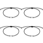 Sunshine smileDames Bracelet,4 Pièces Filigrane Bracelet,Symbol Love Bracelets,Bracelet d'amitié,Bracelet pour Femme Bijoux,Fait à la Main Bracelet avec Bande Textile,Ajustable Bracelet de Bijoux Cadeaux