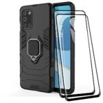 TANYO Coque + [2 Pièces] Verre Trempé pour OnePlus 8T, TPU/PC Dual Layer Armor Antichoc Housse [360° Holder] Con 9H Dureté Film Protection Ecran, Noir